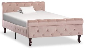 288565 vidaXL Cadru de pat, roz, 100 x 200 cm, catifea