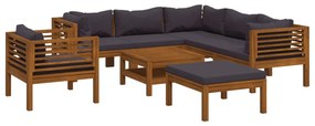 3086907 vidaXL Set mobilier grădină cu perne, 8 piese, lemn masiv acacia
