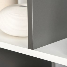 HOMCOM Bibliotecă Mobilă cu 8 Rafturi pentru Sufragerie și Dormitor, 100x24x124 cm, Gri Închis | Aosom Romania