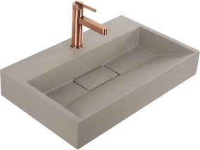 Lavoar compozit pe blat sau suspendat Rea Goya Taupe 60 cm bej mat