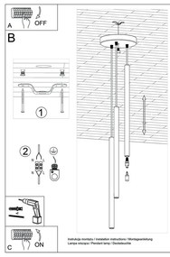 Lustră Sollux Fideus, negru