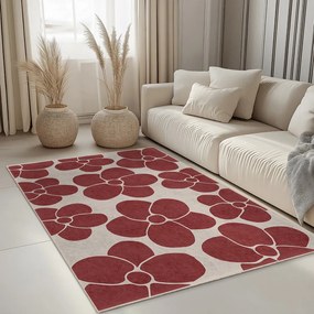 Covor roșu lavabil 60x100 cm Red Meadow – Mila Home