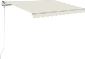 vidaXL Copertină automată cu senzor vânt & LED, crem, 300x250 cm