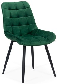 Scaun living verde BUC 206 din catifea cu cadru metalic vopsit