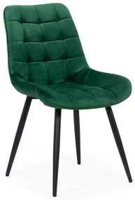 Scaun living verde BUC 206 din catifea cu cadru metalic vopsit