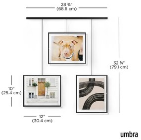 Rame negre de agățat 3 buc. din metal 73x82 cm Exhibit – Umbra