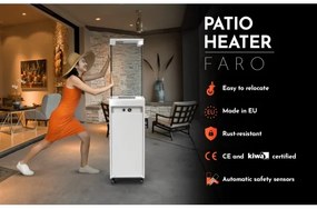 Șemineu de exterior pe gaz Planika Faro GAS 142x36 cm 8kW alb + capac de protecție