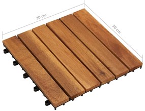 Set dale din lemn de salcam cu model vertical 30 x 30 cm, 20 buc. Maro, 20, Model 2