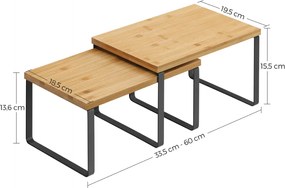 Set de organizatoare din bambus CEZAR, 2 piese, maro/negru SongmicsHome