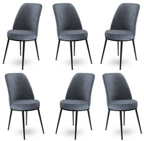 Set de scaune de sufragerie Dexa Fume, 6 buc., 6 buc.