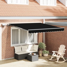vidaXL Marchiză manuală retractabilă cu LED neagră 300x250 cm