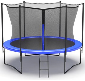 Trambulina de gradina cu plasa de siguranta si scara Culoare albastra, BARS 365 cm