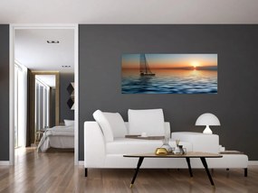 Tablou - Bărci cu vele pe mare (120x50 cm)