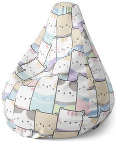 Sac de șezut Pear pisicuțe colorate - pentru copii, colorat