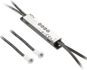Întrerupător cu 2 senzori Mikro GTV pentru bandă LED, 36W, 12V, IP20, alb 36 W, 12 V, Alb