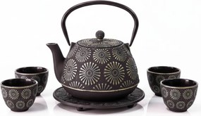 Cumpăna din fontă cu cești și suport KOGA, 1200 ml, aurie