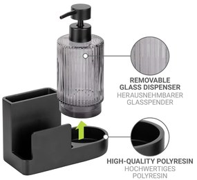 Suport pentru accesorii de spălat negru din polirășină Pina – Wenko