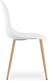 Set de dining 1 + 4, masa RAMOD alb/decor stejar + scaune OSAKA alb