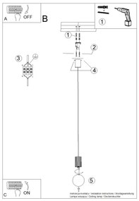 Lustră pe cablu Sollux SL.1739 HALO 1xG9/8W/230V d. 12 cm albastru
