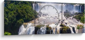 Tablou cu cascadele Iguass (cu ceas) (90x30 cm)