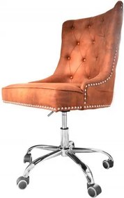 Scaun de birou elegant Victorian, microfibra maro deschis