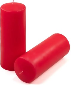 Set de lumânări stâlp, 20 cm, Ø 7,5 cm, roșu, 6 buc