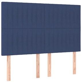 3116574 vidaXL Tăblii de pat, 4 buc, albastru, 72x5x78/88 cm, textil