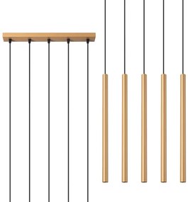 Lustră pe cablu Sollux SL.1173 PASTELO 5xG9/8W/230V auriu