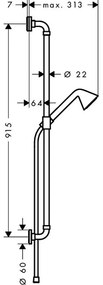 Set dus crom cu bara, para dus si furtun Hansgrohe Axor Front