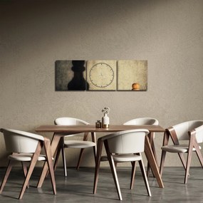 Tablou - Șah 2 (cu ceas) (90x30 cm)