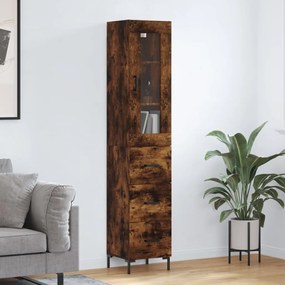 3199238 vidaXL Dulap înalt, stejar fumuriu, 34,5x34x180 cm, lemn prelucrat