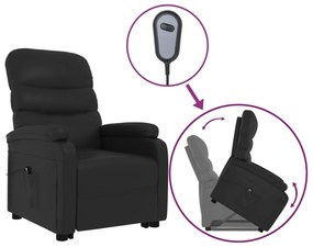 321276 vidaXL Fotoliu cu ridicare, negru, piele ecologică