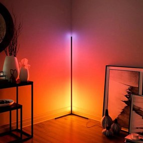 Lampadar negru LED cu control prin telecomandă/cu intensitate reglabilă (înălțime 150 cm) – Squid Lighting