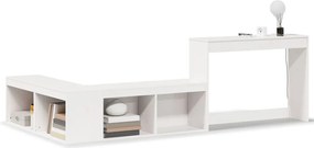 vidaXL Noptieră cu birou, alb, 222x107x75 cm lemn masiv de pin