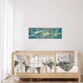 Tablou - Fluture pe margaretă (cu ceas) (90x30 cm)