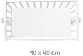 Pătuț leagăn alb cu roți 40x90 cm – Roba