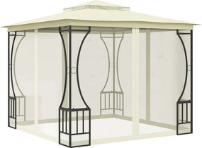 vidaXL Pavilion cu plase, crem, 300 x 300 x 265 cm