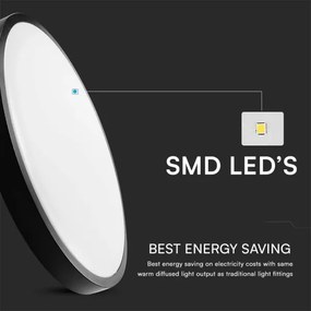 LED plafonieră baie LED/24W/230V IP44 3000K pr. 29 cm negru