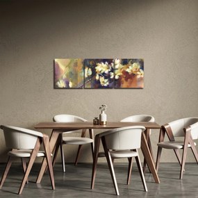 Tablou - Magnolii albe, pictură (cu ceas) (90x30 cm)