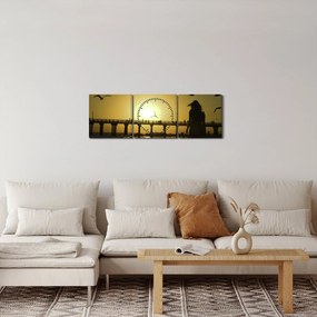Tablou - Plimbare pe plajă (cu ceas) (90x30 cm)