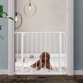Poarta de Siguranta PawHut pentru Copii si Animale de Companie Alb 76-82x76cm | Aosom Romania