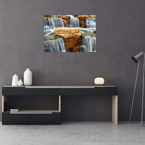 Tablou pe sticlă cu cascade (70x50 cm)