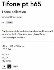 Stalp LED modern de iluminat exterior ambiental Tifone pt h65
