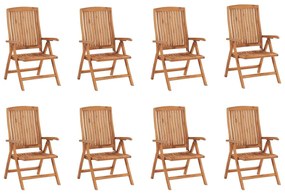 Set mobilier de gradina, 9 piese, lemn masiv de tec Oval, 9