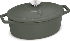 Oală roaster Berlinger Haus BH 8968, fontă emailată cu capac, 32 cm, verde mat