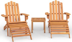 vidaXL Set mobilier de grădină Adirondack, 3 piese, lemn masiv acacia