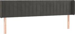 vidaXL Tăblie de pat cu aripioare gri închis 183x16x78/88 cm catifea