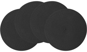 Suport de farfurie Altom Straw negru, diametru 38 cm, set de 4 buc.