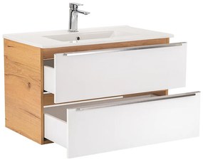 Dulap inferior Vario Trim 80 cu lavoar stejar-alb