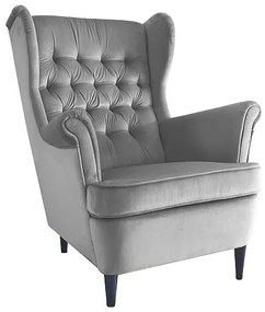 Fotoliu Herry Velvet, gri/negru